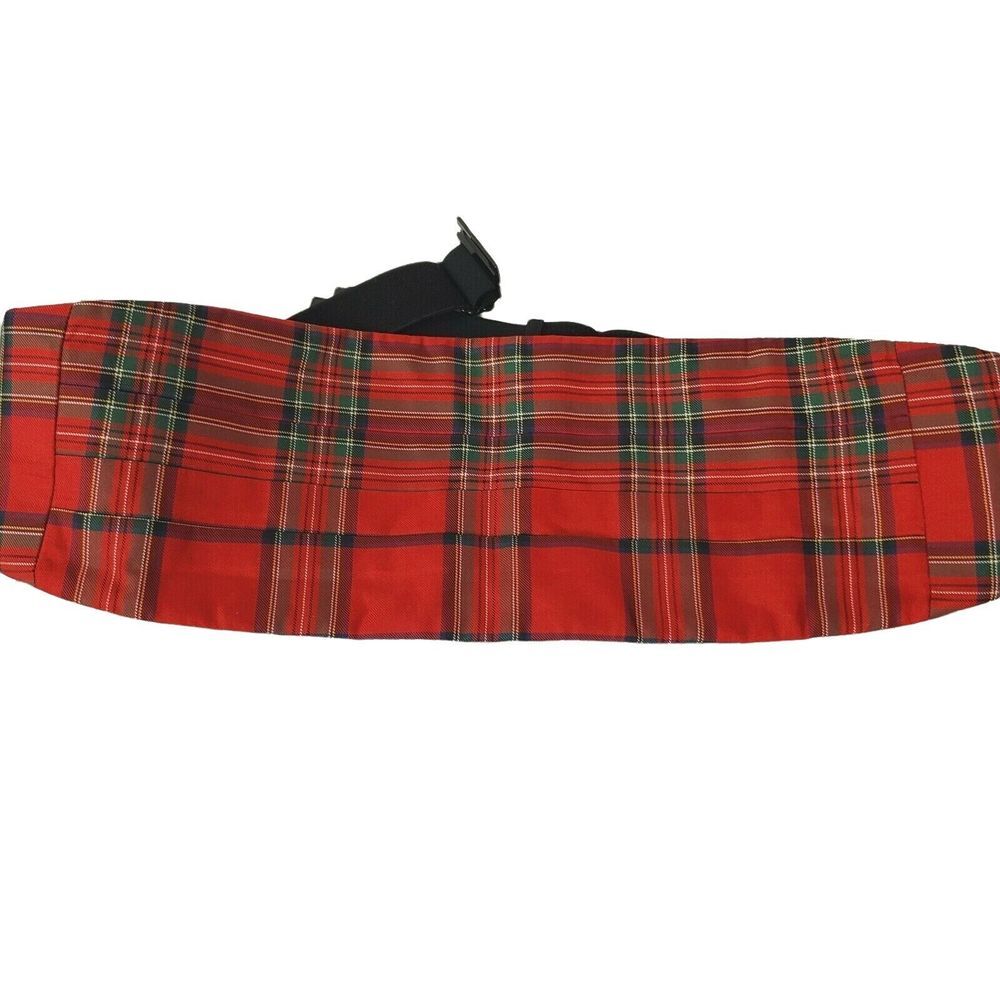 Jos. A. Bank Red and Green Tartan Cummerbund